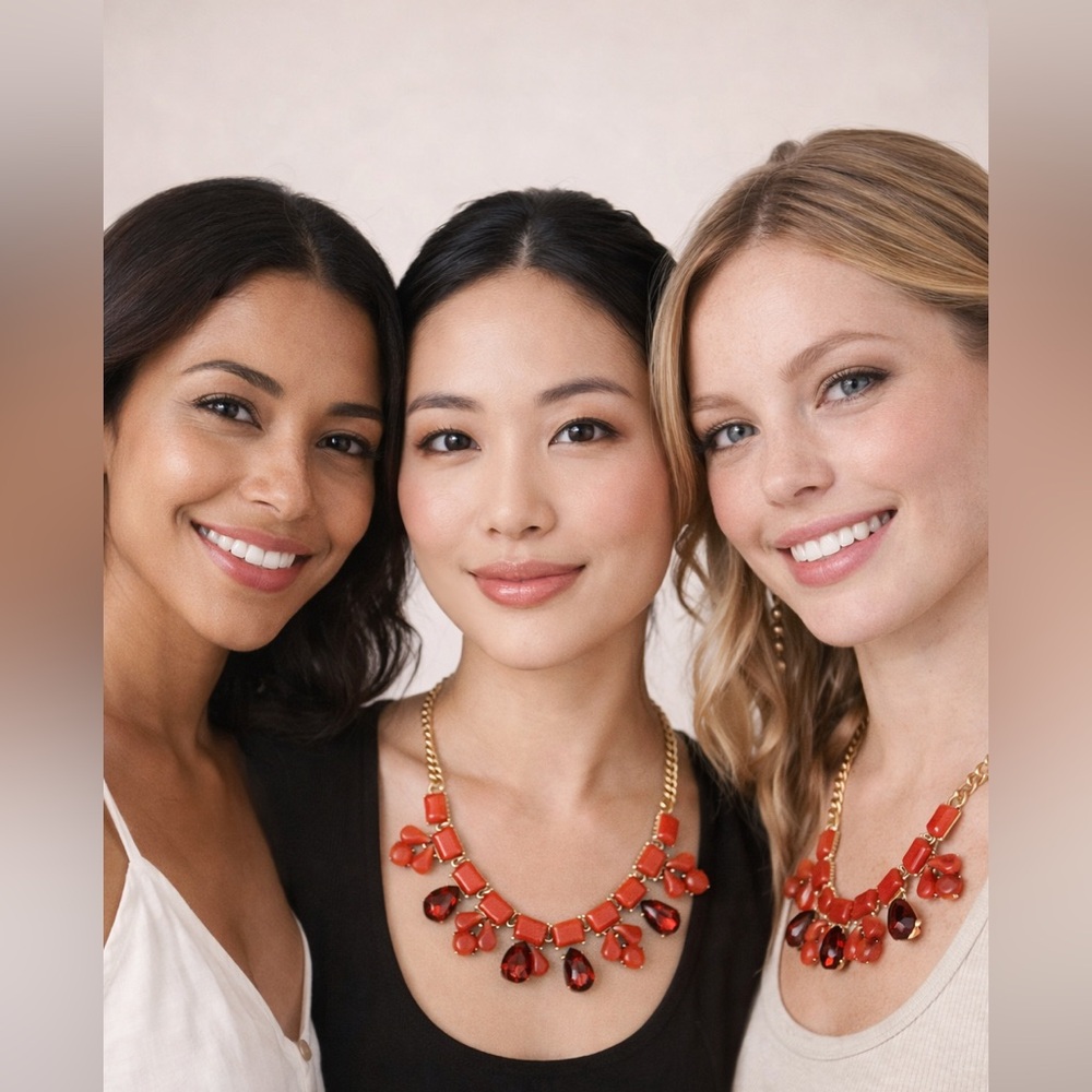 Vintage Red Statement Necklace - image 3